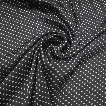 Yoryu Crinkle Satin Fabric 58" Wide Sold by the Metre | Polka Dot & Floral Dressmaking Fabric
