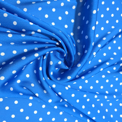 Yoryu Crinkle Satin Fabric 58" Wide Sold by the Metre | Polka Dot & Floral Dressmaking Fabric