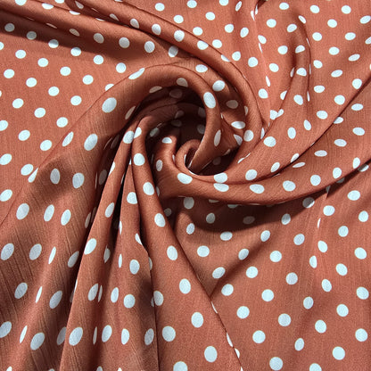 Yoryu Crinkle Satin Fabric 58" Wide Sold by the Metre | Polka Dot & Floral Dressmaking Fabric