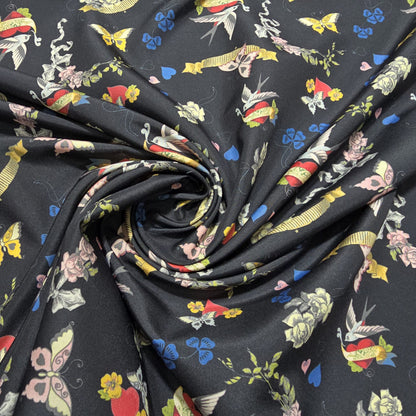 Floral Polyester Crepe Fabric 58" Wide Dressmaking Fabric Sold by the Metre | Rose, Swallow & Ditsy Floral Prints