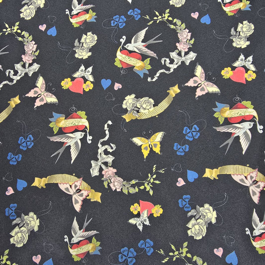 Floral Polyester Crepe Fabric 58" Wide Dressmaking Fabric Sold by the Metre | Rose, Swallow & Ditsy Floral Prints