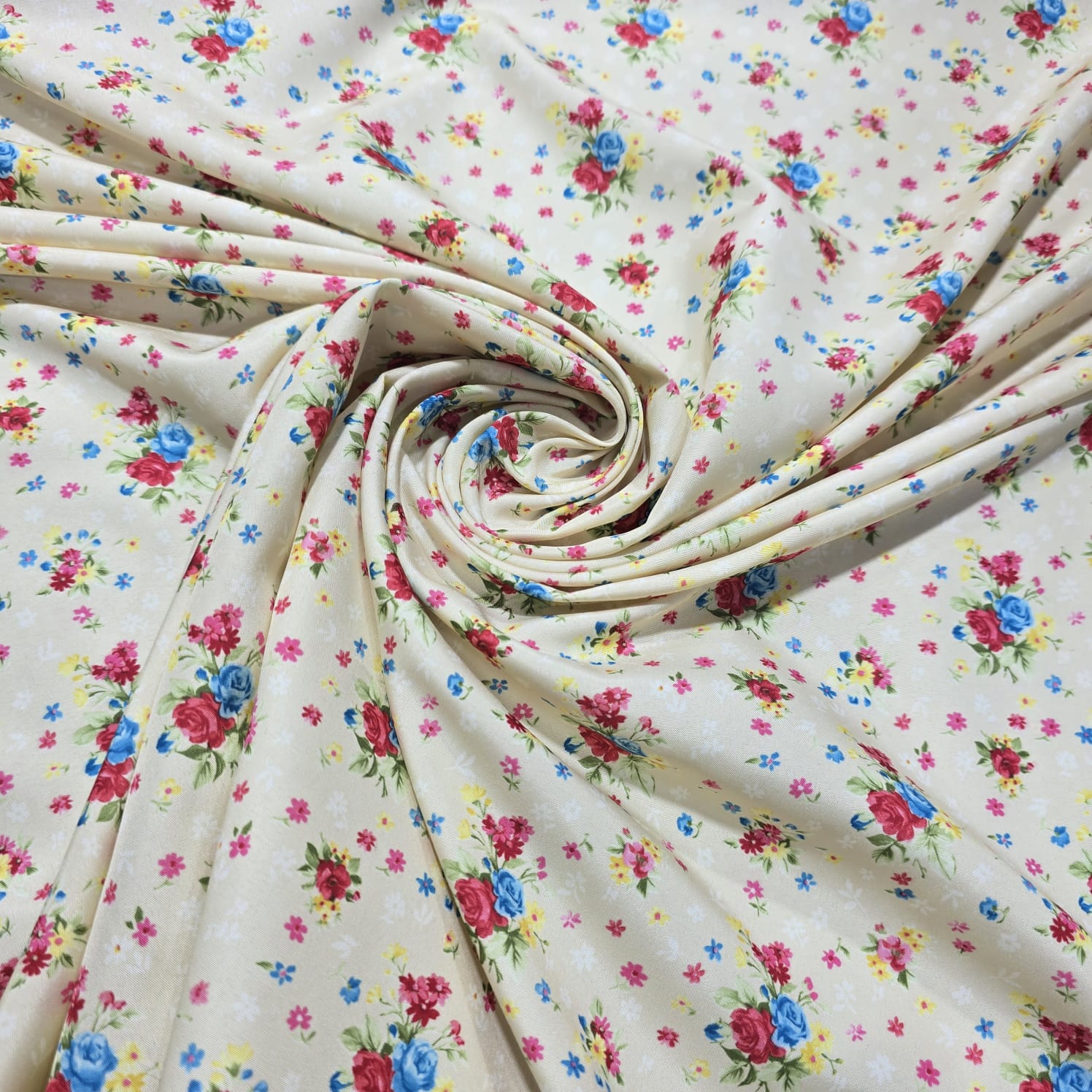 Floral Polyester Crepe Fabric 58