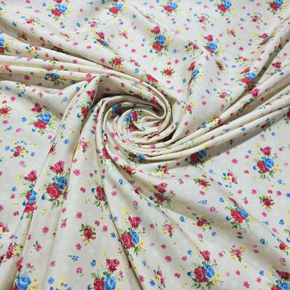 Floral Polyester Crepe Fabric 58" Wide Dressmaking Fabric Sold by the Metre | Rose, Swallow & Ditsy Floral Prints