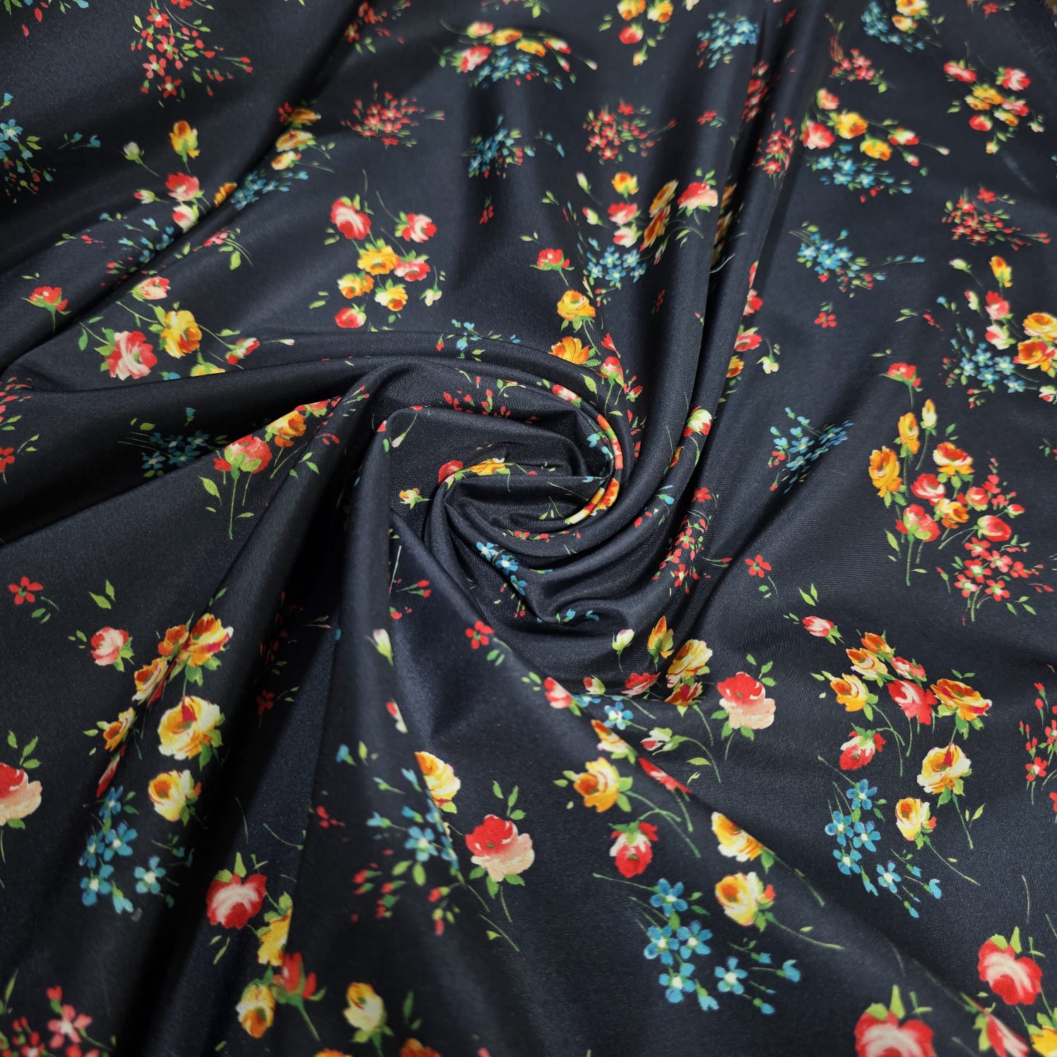 Floral Polyester Crepe Fabric 58