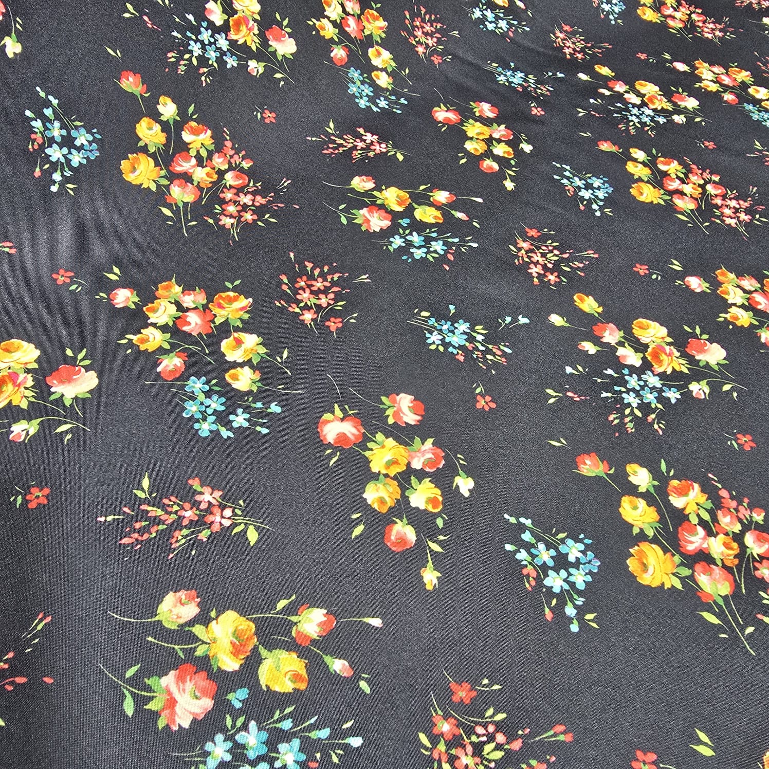 Floral Polyester Crepe Fabric 58
