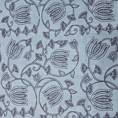 Blue Floral Vine Cotton Fabric 54" Wide | Vintage Botanical Dressmaking, Craft & Quilting Material by the Metre
