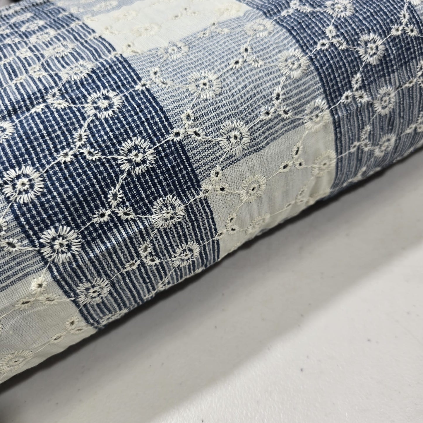 Checked Embroidered Cotton Fabric 44" Wide | Floral Broderie Dressmaking, Craft &