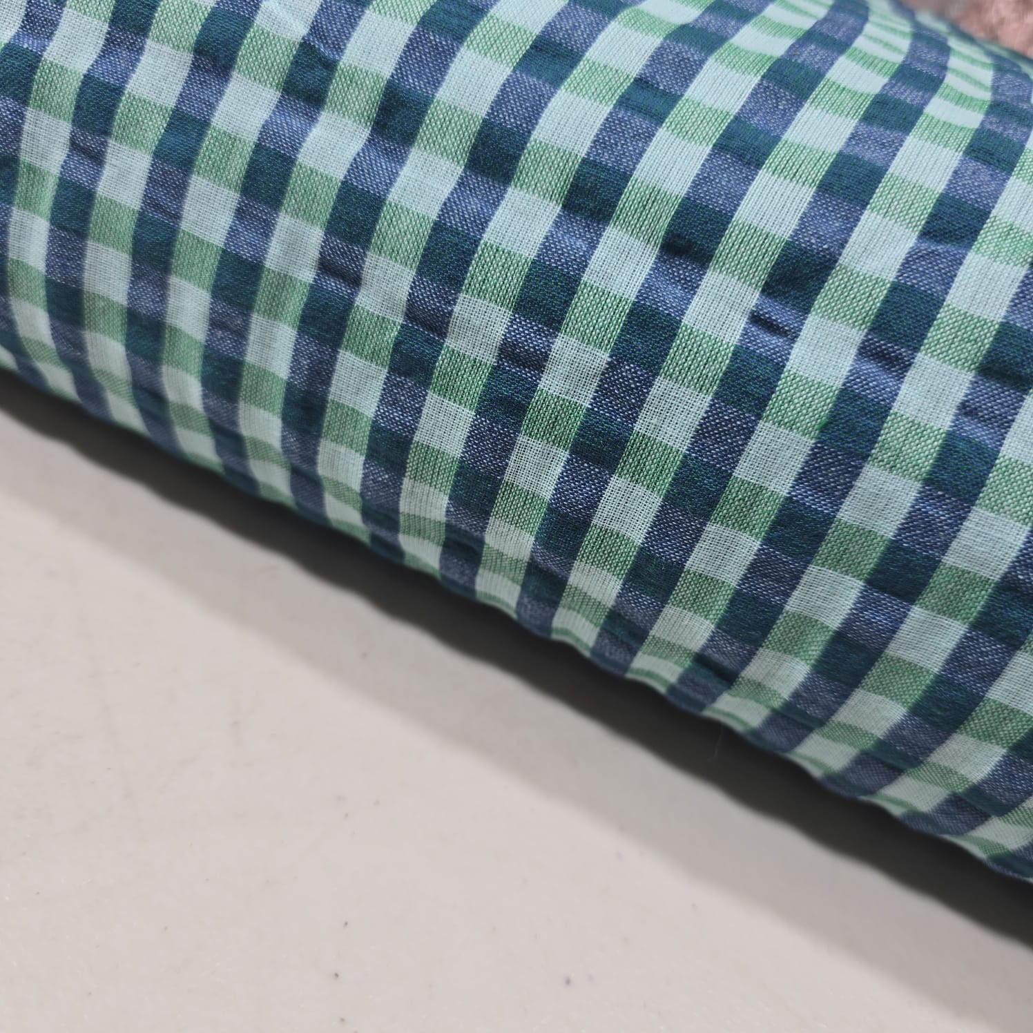 Gingham 100% Cotton Seersucker Fabric Crush Costume Craft Dress Material 58