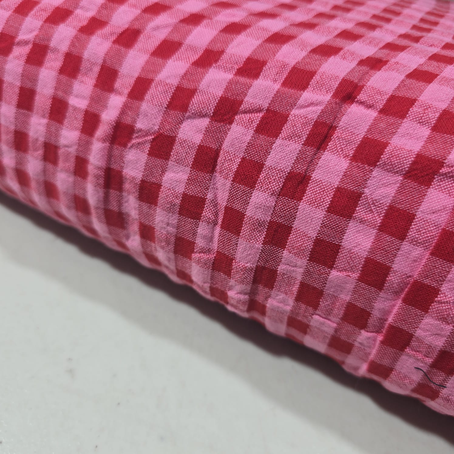 Gingham 100% Cotton Seersucker Fabric Crush Costume Craft Dress Material 58