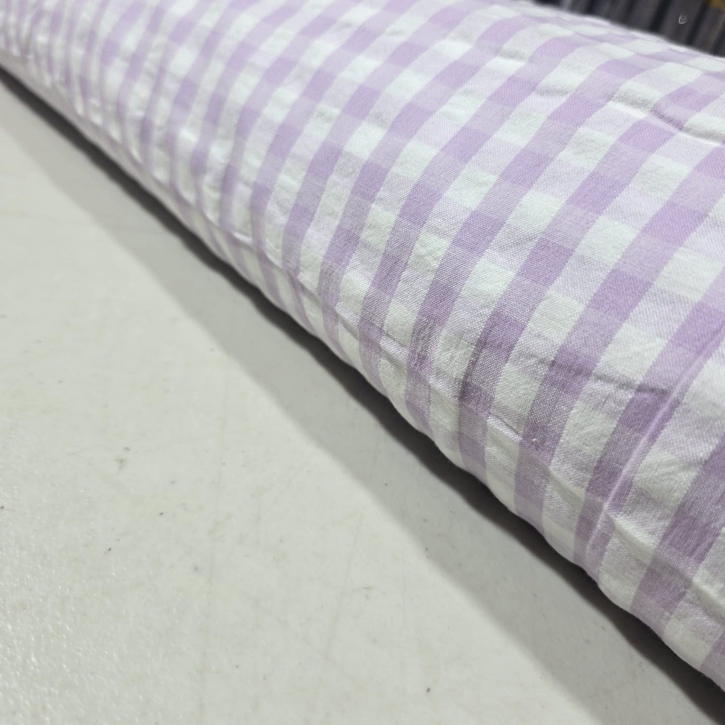 Lilac Gingham 100% Cotton Seersucker Fabric Crush Costume Craft Dress Material 58" By The Meter