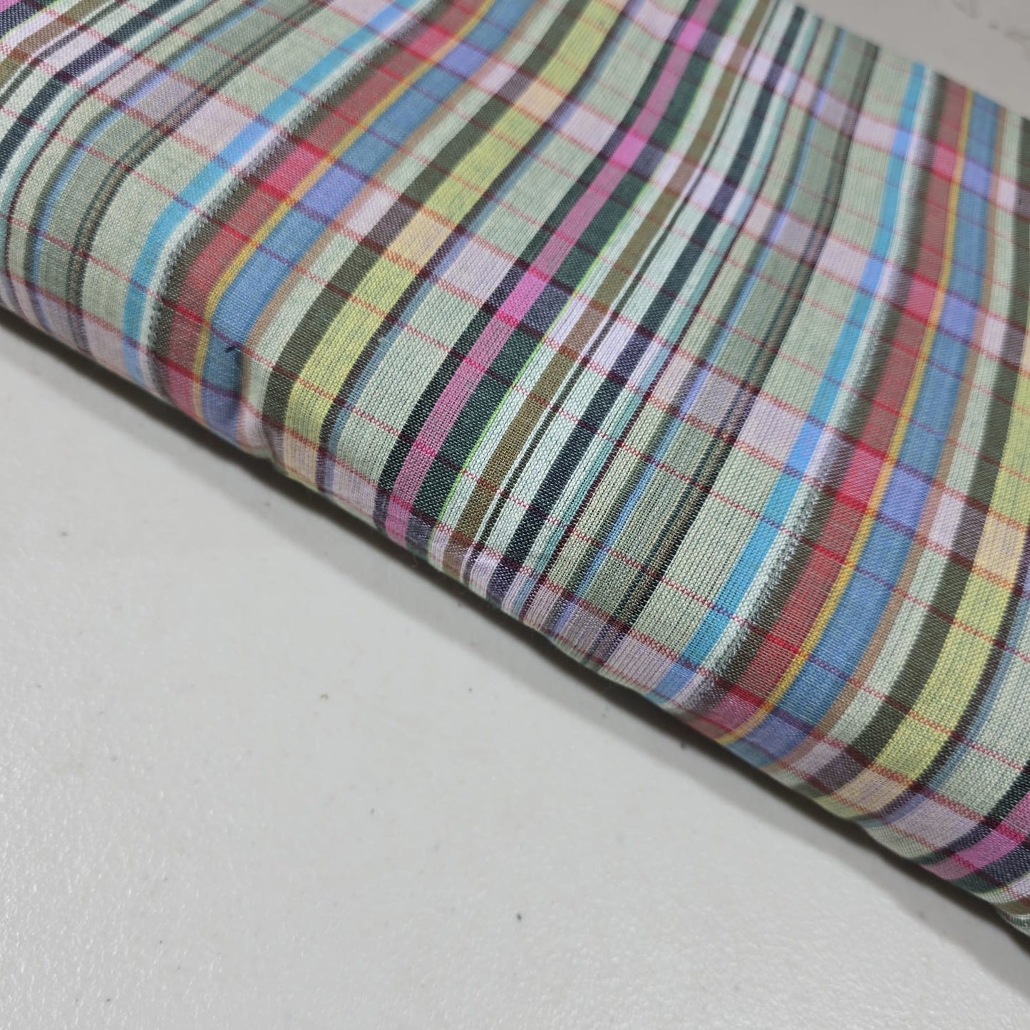 Multi Colour Madras Check Cotton Linen Fabric 44" Plaid Dress Craft By The Meter