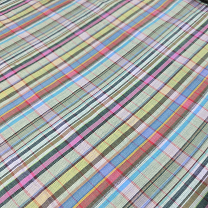 Multi Colour Madras Check Cotton Linen Fabric 44" Plaid Dress Craft By The Meter