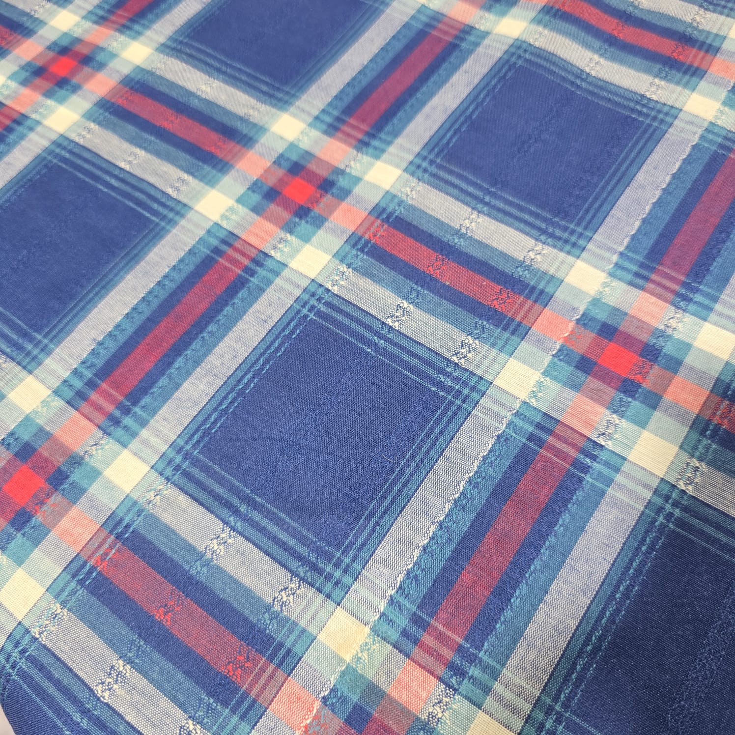 Madras Check Cotton Linen Fabric 44