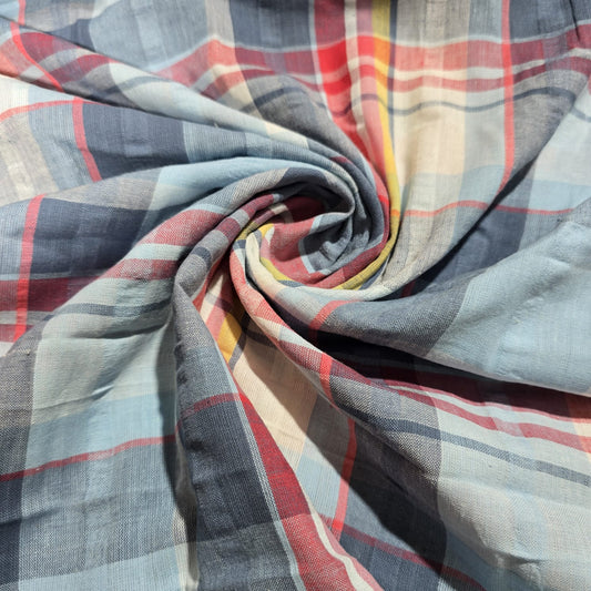 Blue Grey Madras Check