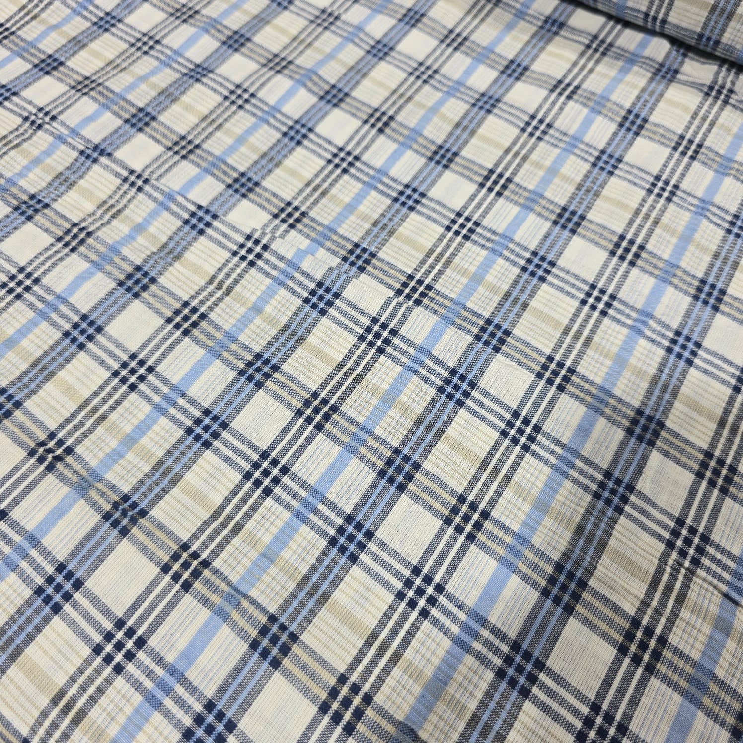 Madras Check Cotton Linen Fabric 44