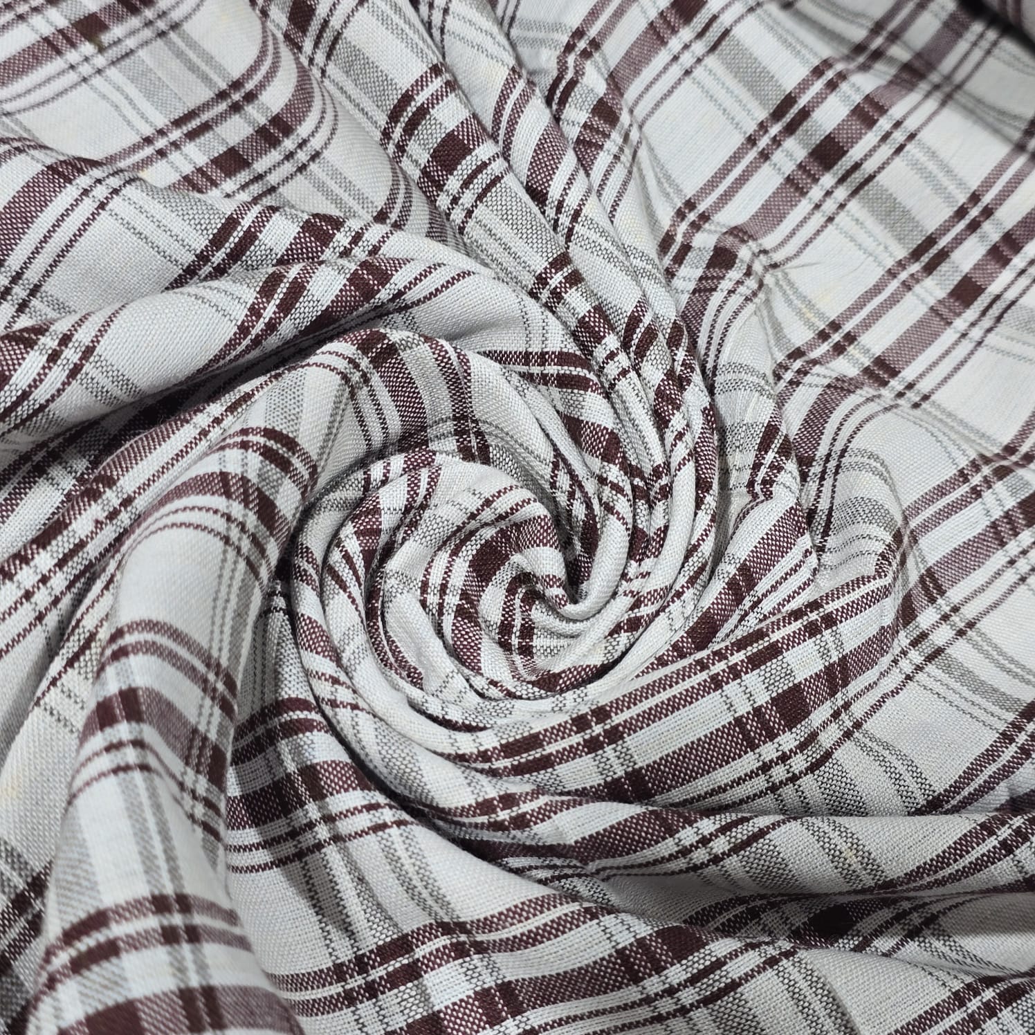 Madras Check Cotton Linen Fabric 44