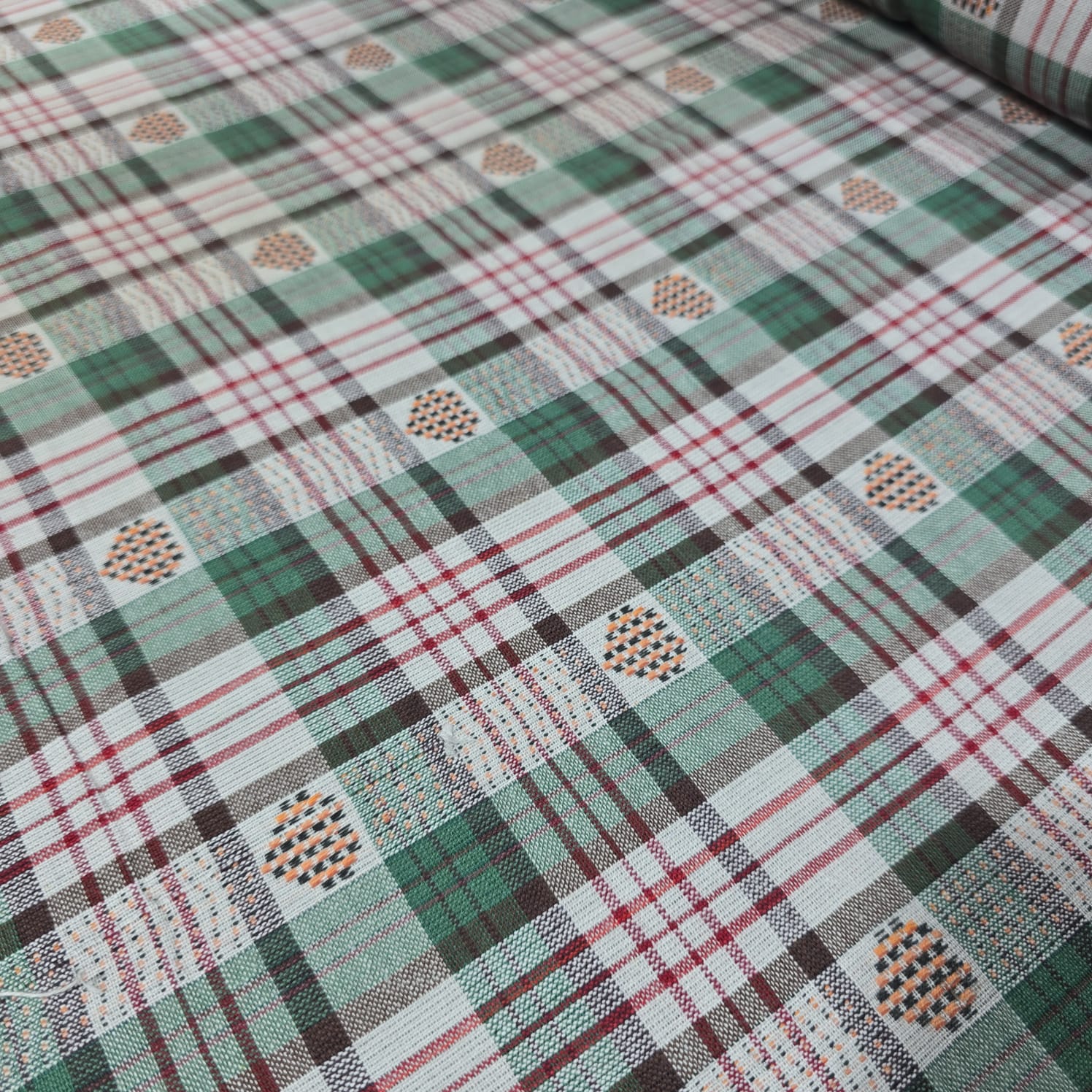 Madras Check Cotton Linen Fabric 44