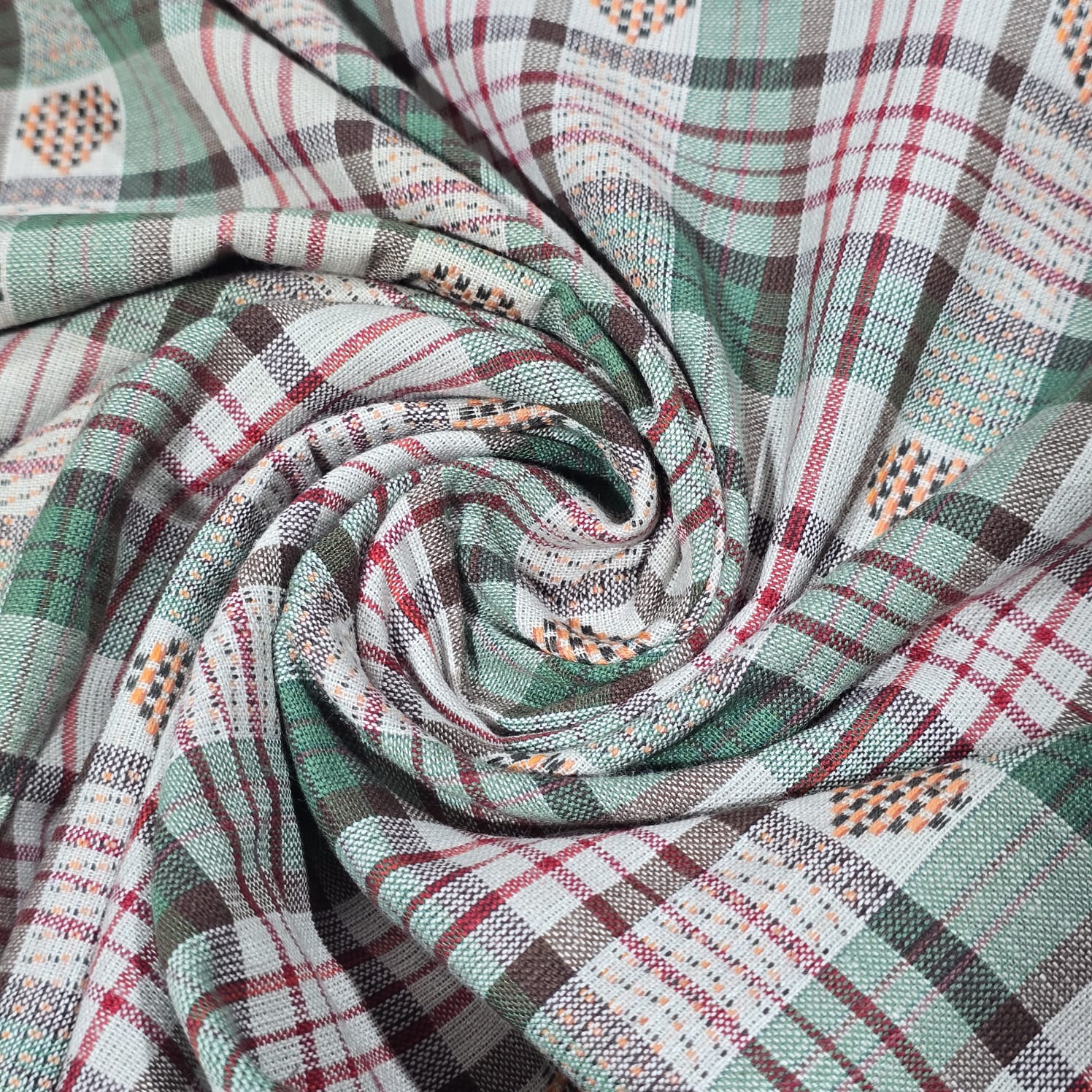 Madras Check Cotton Linen Fabric 44
