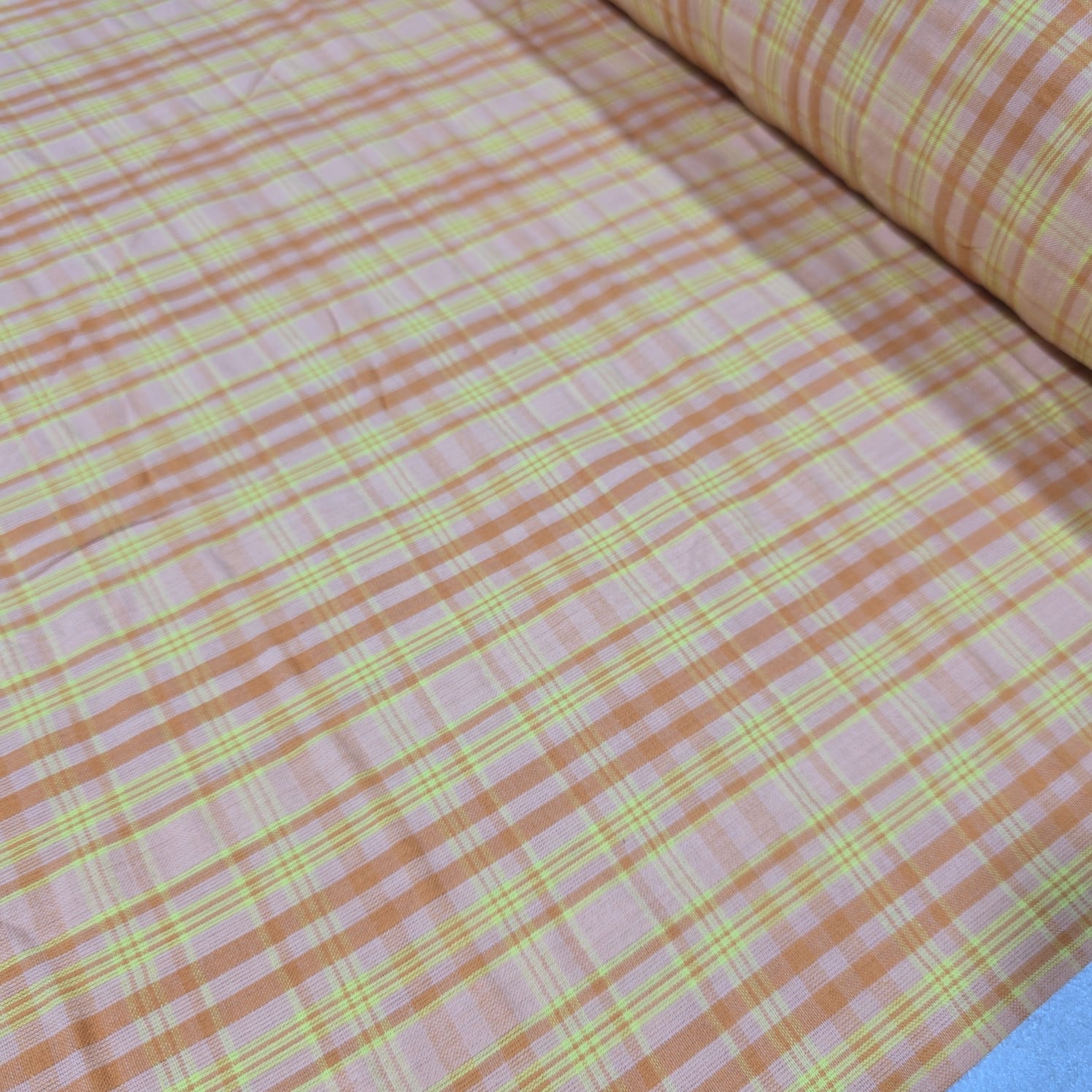 Madras Check Cotton Linen Fabric 44