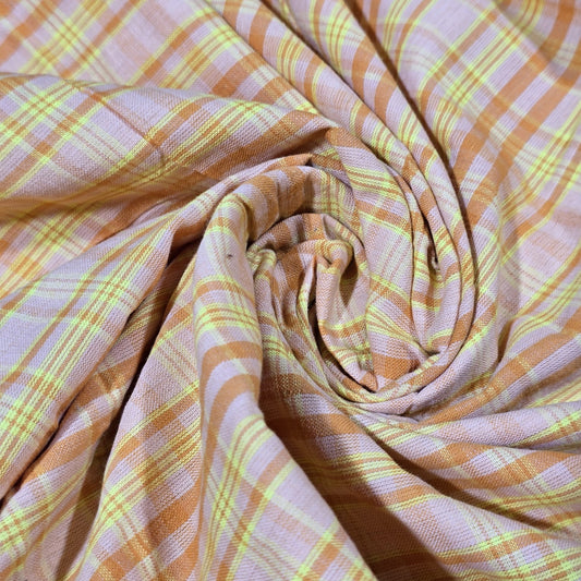 Peach Madras Check