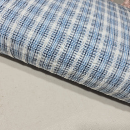 Blue Madras Check 100% Cotton Fabric Dress Craft Shirt Material 44" By The Meter