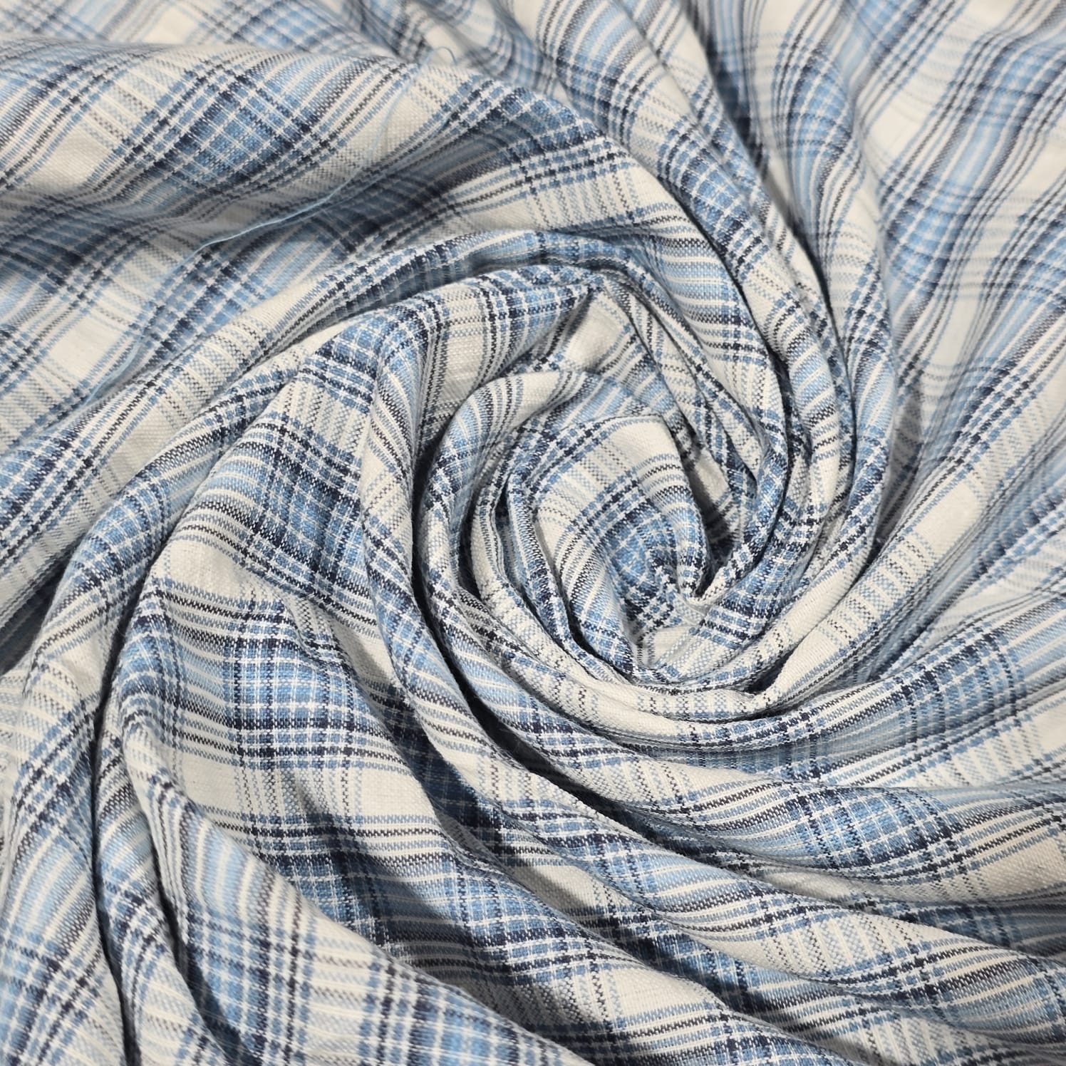 Madras Check Cotton Linen Fabric 44