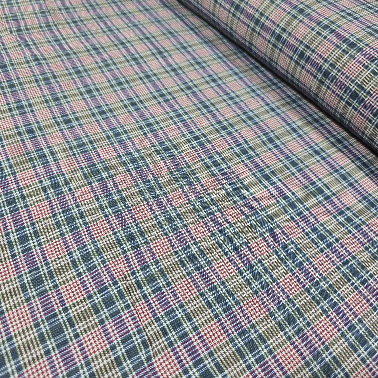 Madras Check Cotton Linen Fabric 44