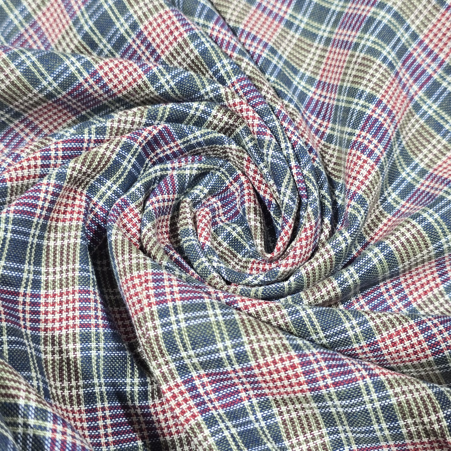 Madras Check Cotton Linen Fabric 44