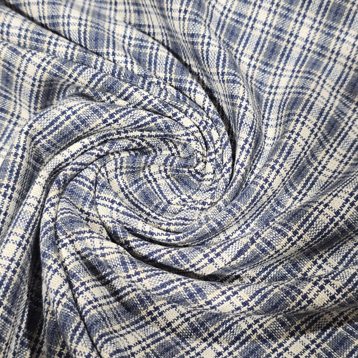 Madras Check Cotton Linen Fabric 44