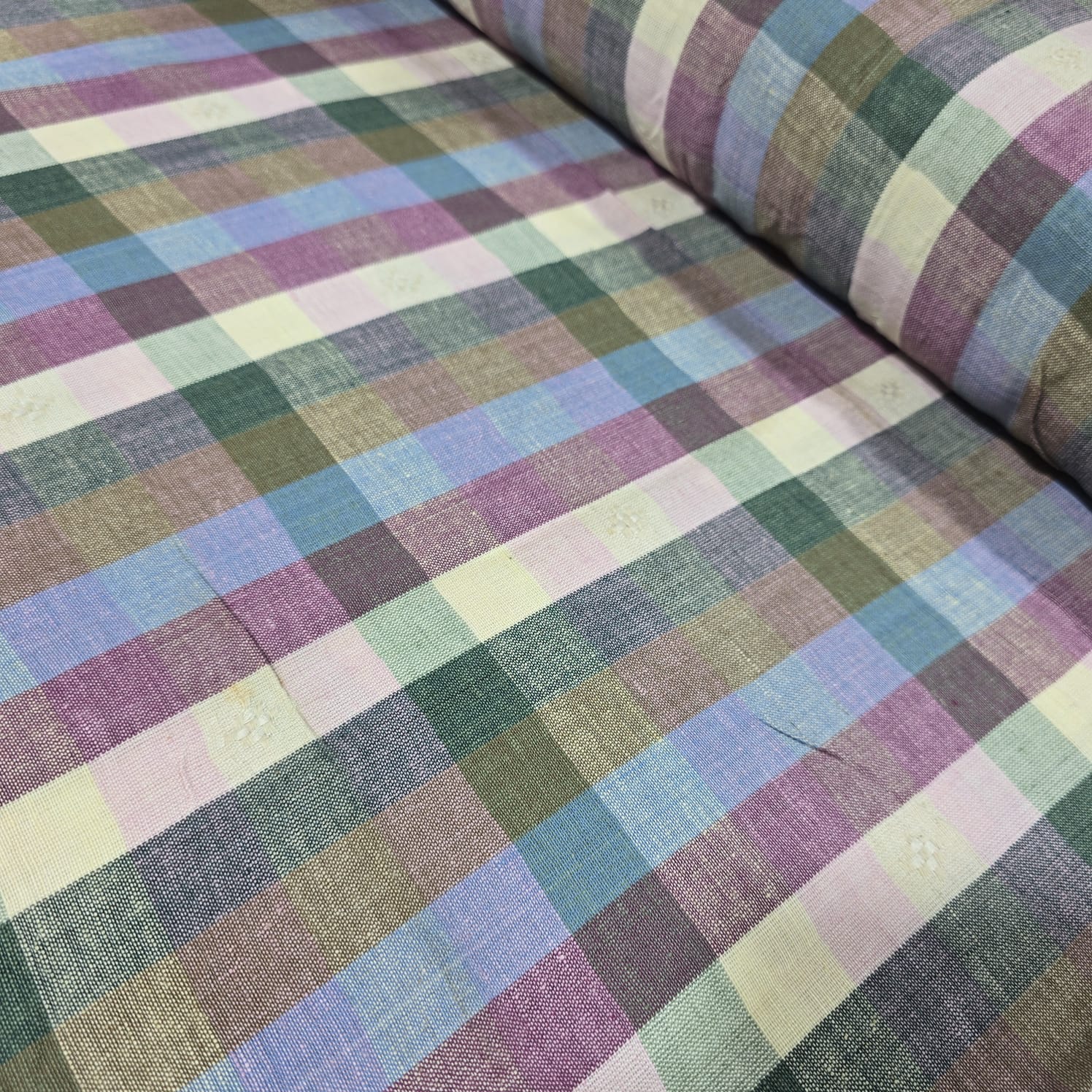 Madras Check Cotton Linen Fabric 44