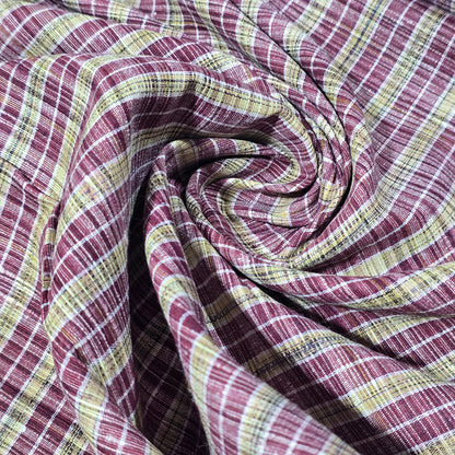 Premium Yarn Dyed Woven Cotton Fabric 44" Check Stripe Dress Craft Material By Meter