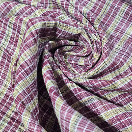 Burgundy Oatmeal Stripe
