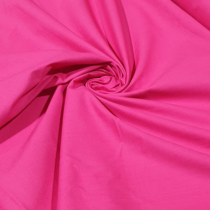 Hot Pink Plain Cotton Poplin Fabric Dress Craft Quilting Material 58" By The Meter