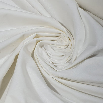 Ivory Plain Cotton Poplin Fabric Dress Craft Quilting Material 58" By The Meter