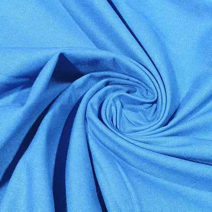 Denim Blue Plain Cotton Linen Fabric 58" Dress Craft Upholstery Material By The Meter