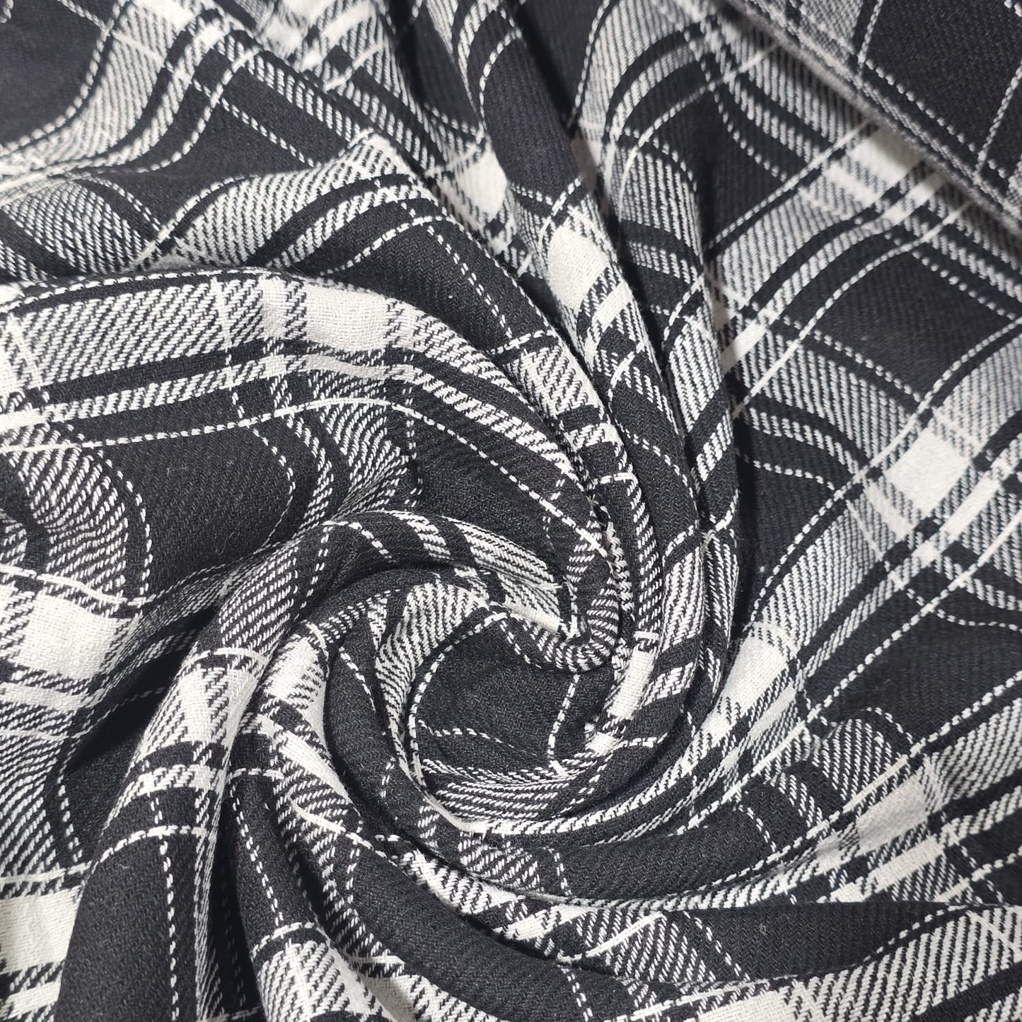 Tartan Brushed Cotton Fabric 42" Wide Check Plaid Dress Craft Material By The Meter