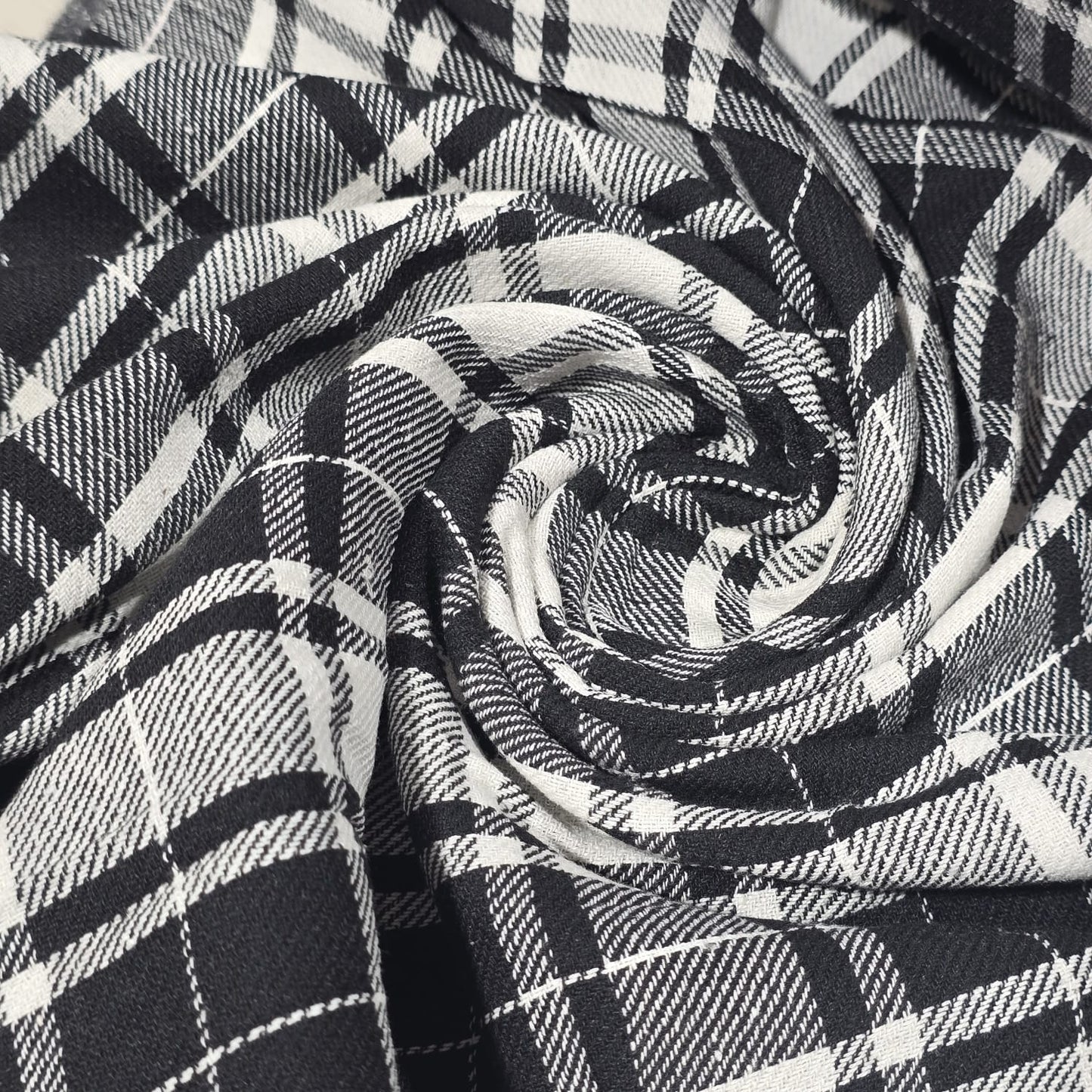 Tartan Brushed Cotton Fabric 42" Wide Check Plaid Dress Craft Material By The Meter