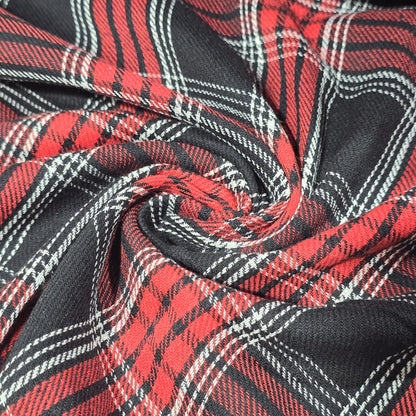 Tartan Brushed Cotton Fabric 42" Wide Check Plaid Dress Craft Material By The Meter