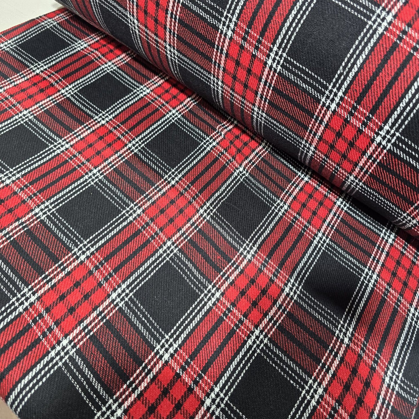 Tartan Brushed Cotton Fabric 42" Wide Check Plaid Dress Craft Material By The Meter