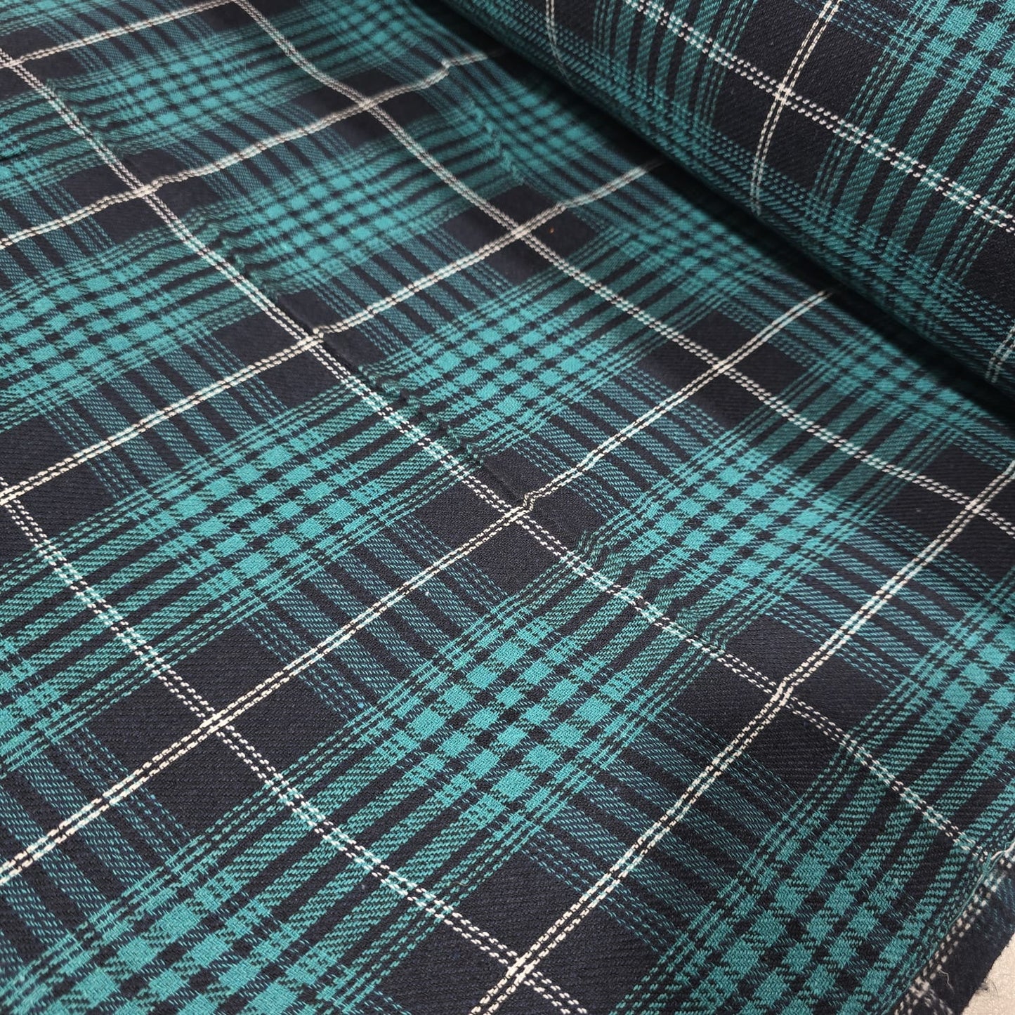 Tartan Brushed Cotton Fabric 42" Wide Check Plaid Dress Craft Material By The Meter