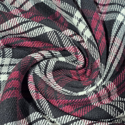 Tartan Brushed Cotton Fabric 42" Wide Check Plaid Dress Craft Material By The Meter