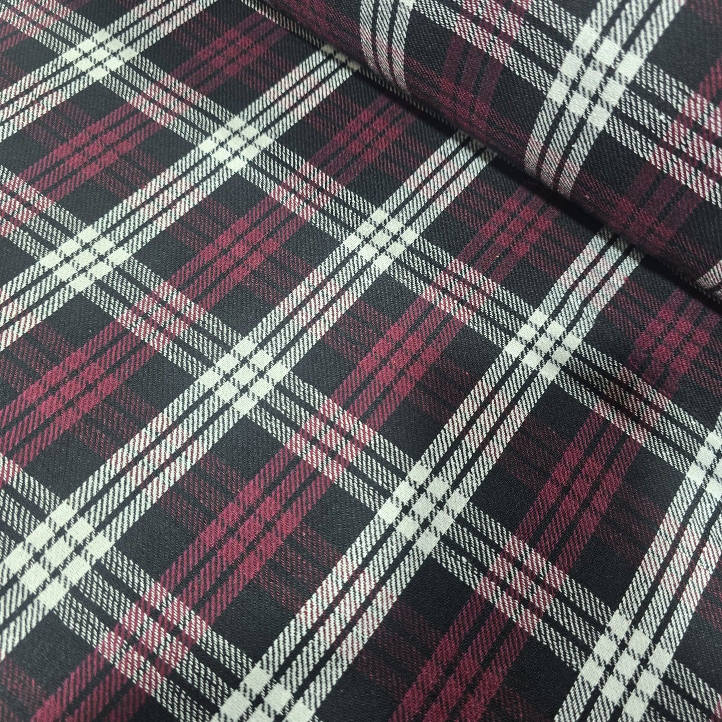 Tartan Brushed Cotton Fabric 42" Wide Check Plaid Dress Craft Material By The Meter