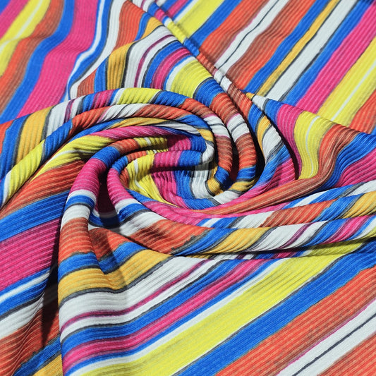 Pliss Ribbed Jersey Stretch Dress Fabric 58" By The Meter