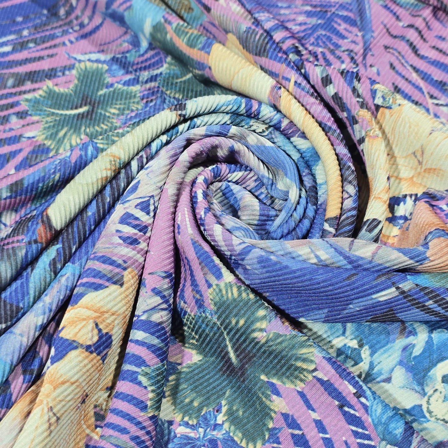 Pliss Ribbed Jersey Stretch Dress Fabric 58" By The Meter