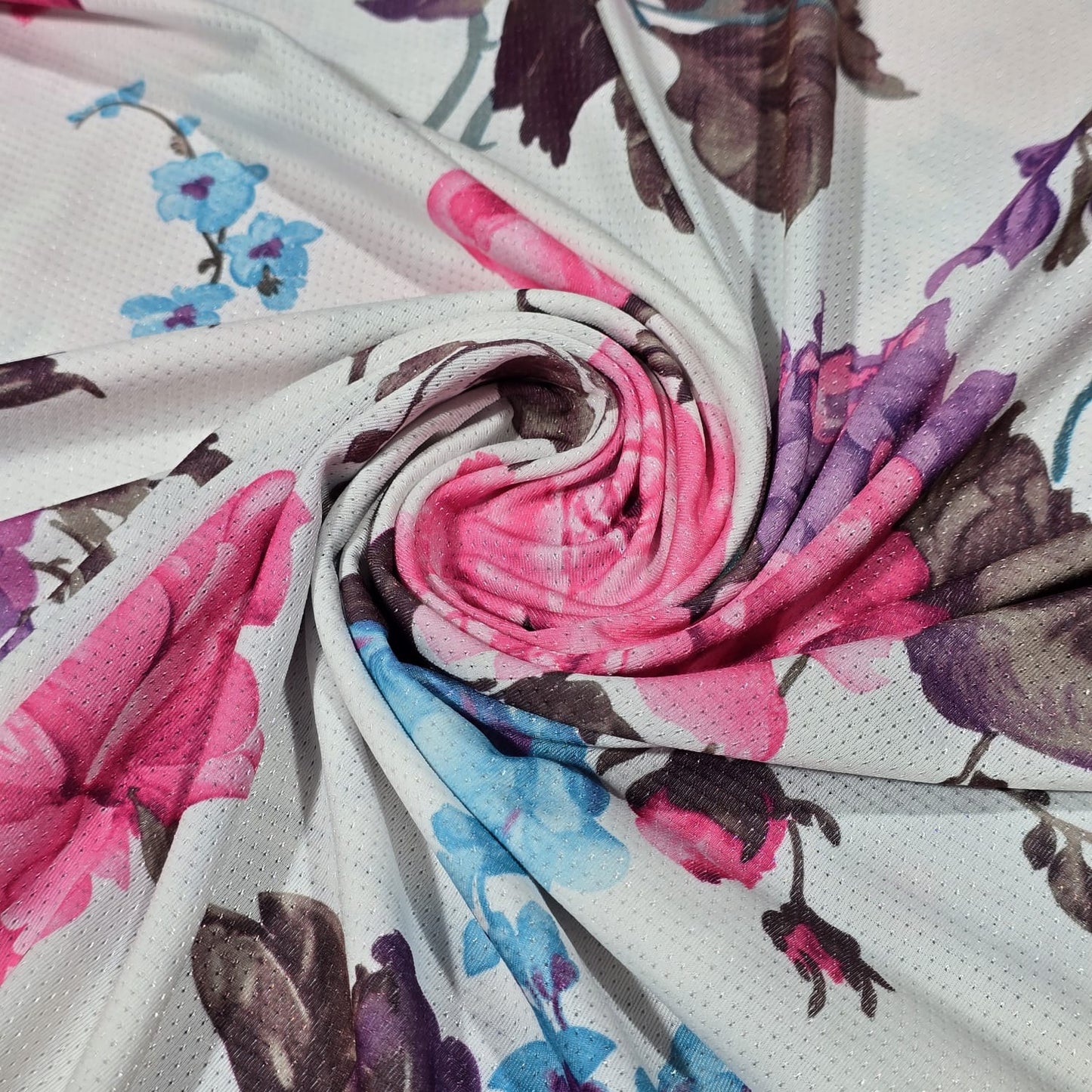 Floral Dri Fit Jersey Fabric 58" Sports Stretch Activewear Fabric By The Meter