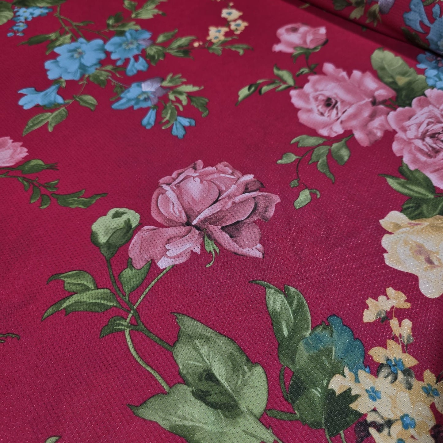 Floral Dri Fit Jersey Fabric 58" Sports Stretch Activewear Fabric By The Meter