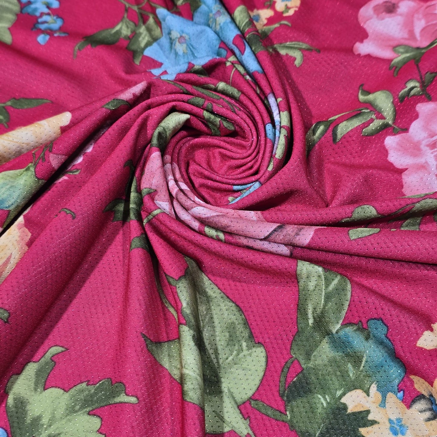 Floral Dri Fit Jersey Fabric 58" Sports Stretch Activewear Fabric By The Meter