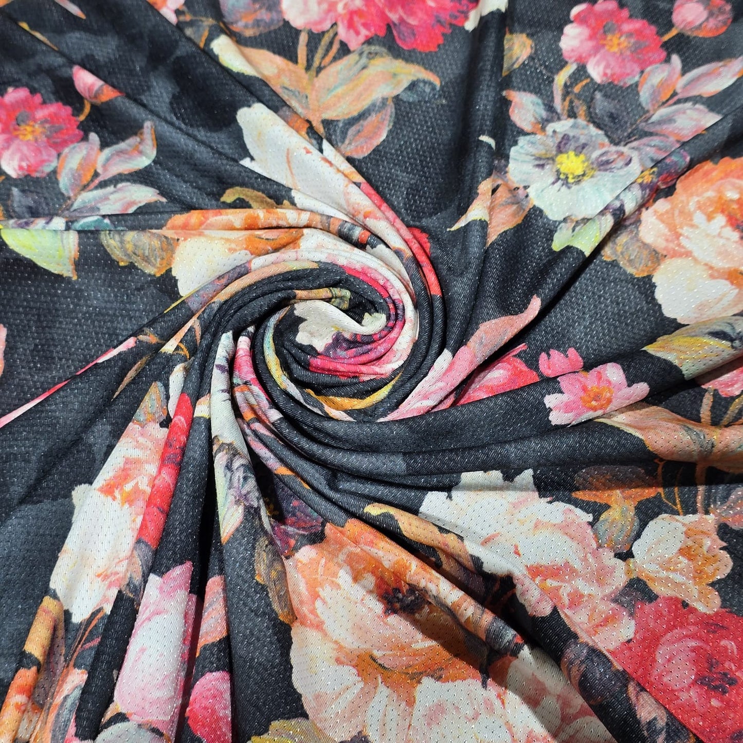 Floral Dri Fit Jersey Fabric 58" Sports Stretch Activewear Fabric By The Meter