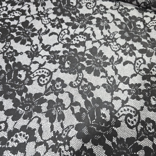 Black Floral Lace Print