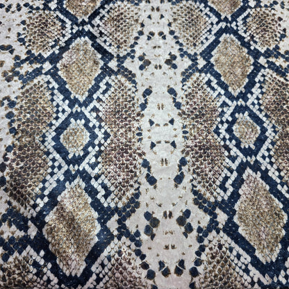 Snake Print Velour Stretch Fabric | Soft Velvet Jersey Material | 58" Wide Snakeskin Dress Fabric | Sold by the Metre
